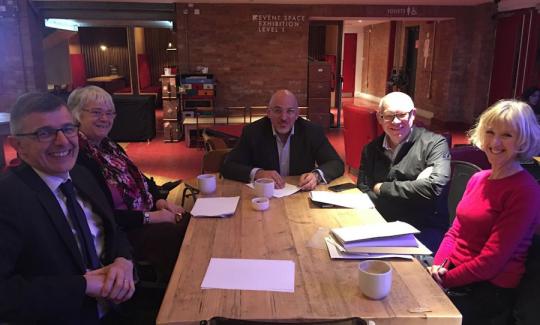 Nadhim Zahawi and the judging panel of the Stratford on Avon Independent Shop Awards 2017.