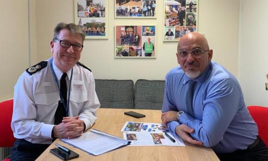 Nadhim Zahawi MP meets Chief Constable for Warwickshire, Martin Jelley.