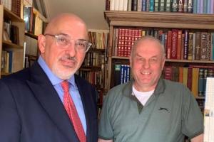 Nadhim Zahawi with proprietor of JW Books, John Welch.